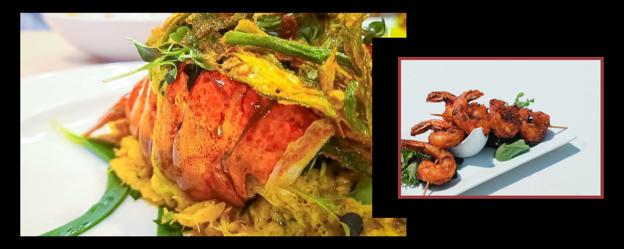 collage of delicious Indian seafood dishes 